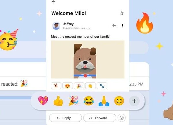 Google Launches Emoji Reactions in Gmail