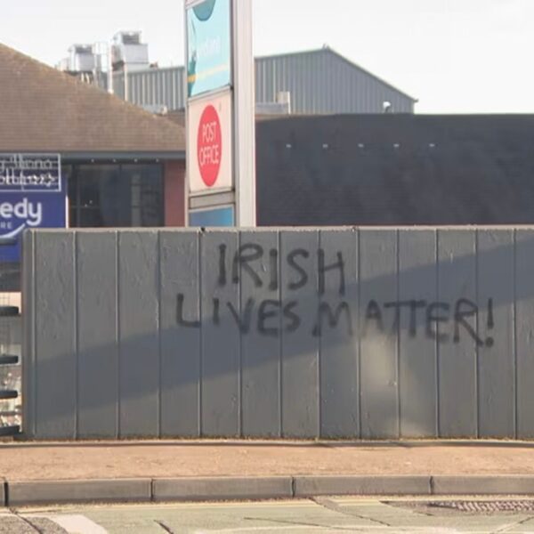 ‘Irish Lives Matter’ graffiti in Belfast, indicators in opposition to ‘rehousing’ unlawful…