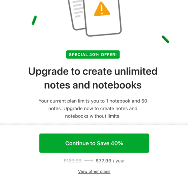 It is official: Evernote will prohibit free customers to 50 notes