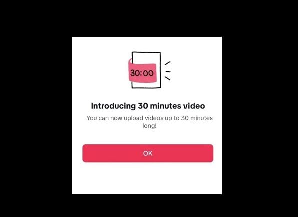 TikTok’s Testing 30 Minute Uploads because it Seems to be to Increase…