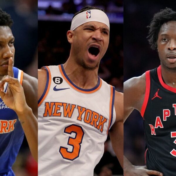 Josh Hart reacts in disbelief over Raptors-Knicks commerce drama involving RJ Barrett,…