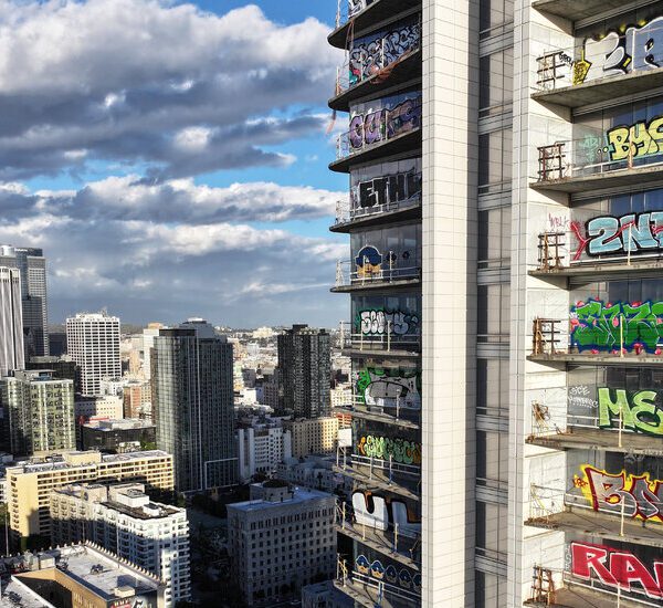 L.A. Skyscrapers Lined in Graffiti