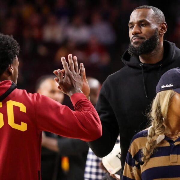 Come on folks, let LeBron James be a proud dad!