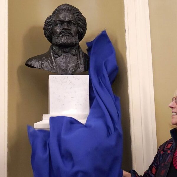 Bust of orator and writer Frederick Douglass displayed in Massachusetts