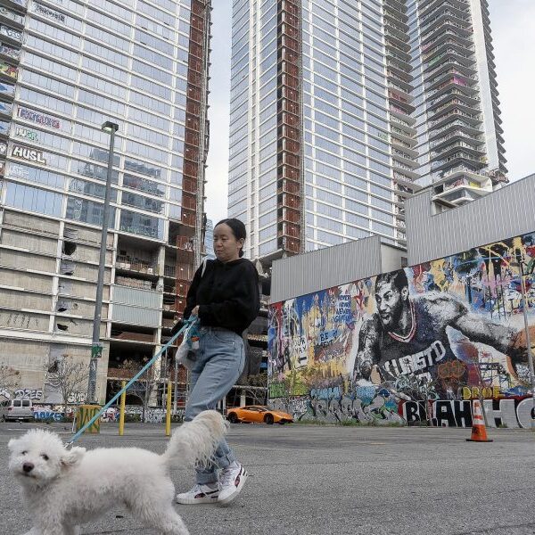 Los Angeles ‘graffii towers’ see scaffolding eliminated