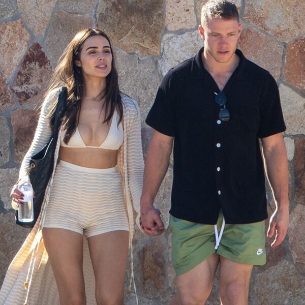 Olivia Culpo, Christian McCaffrey Strip Down To Swimsuits in Mexico