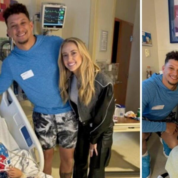 Patrick Mahomes, spouse Brittany go to wounded youngsters from Tremendous Bowl parade…