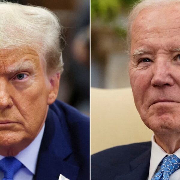 Trump shares video with picture depicting Biden tied up behind a pickup…
