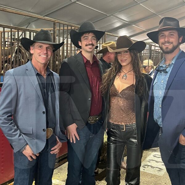 Bella Hadid Poses with ‘Farmer Needs a Spouse’ Solid Throughout Texas Rodeo
