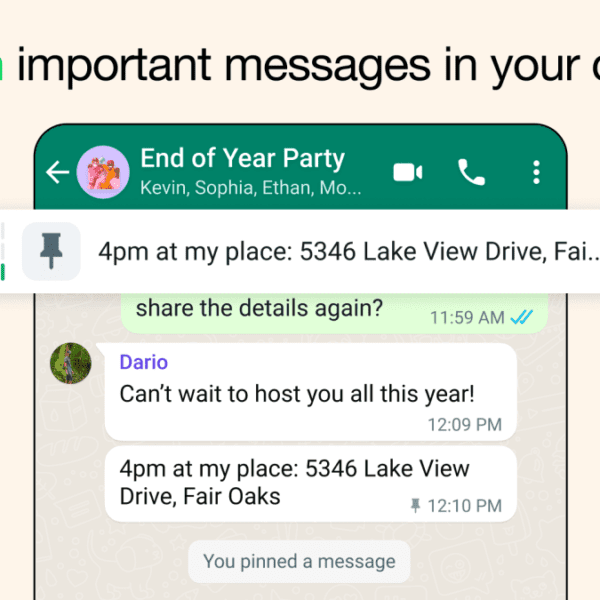 WhatsApp now permits you to pin as much as three messages