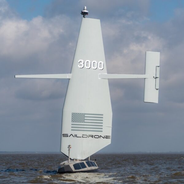 Saildrone’s first aluminum Surveyor autonomous vessel splashes down for Navy testing