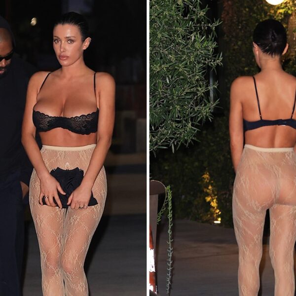 Bianca Censori Wears Nothing However Lace Bra Throughout Date Evening with Kanye