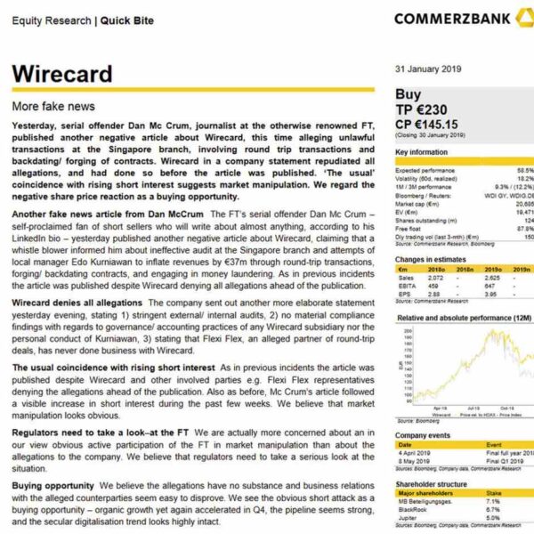 The Wirecard saga has hit new ranges of loopy