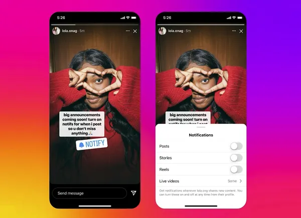 Instagram Provides Notify Sticker To Assist Creators Maximize Fan Connections