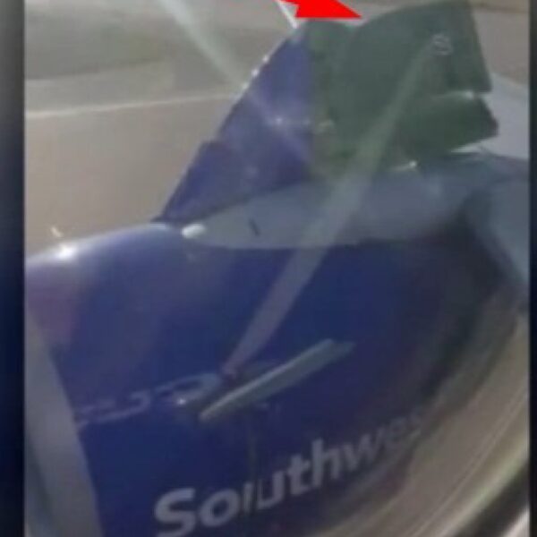 An engine cowl fell off a Southwest Airways Boeing 737-800 and hit…