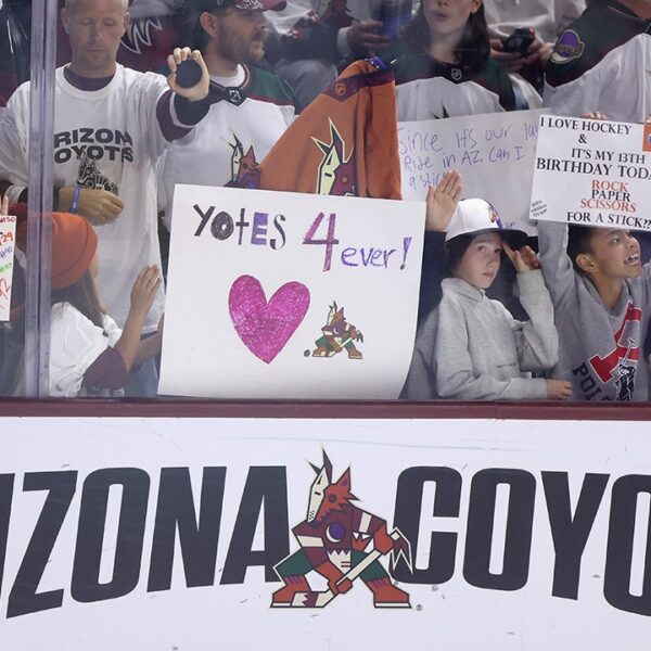 Arizona Coyotes followers chant 3 phrases to specific their emotions concerning the…