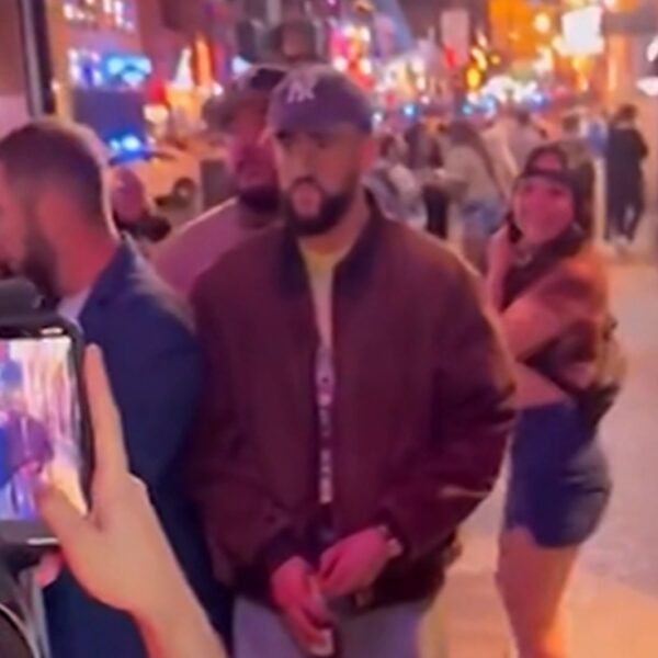 Bad Bunny Looks Miserable As He’s Mobbed By Nashville Fans Taking Pics