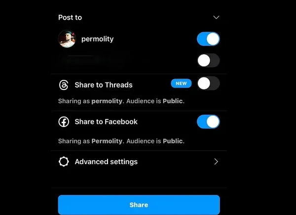 Meta Tests Instagram To Threads Cross-Posting