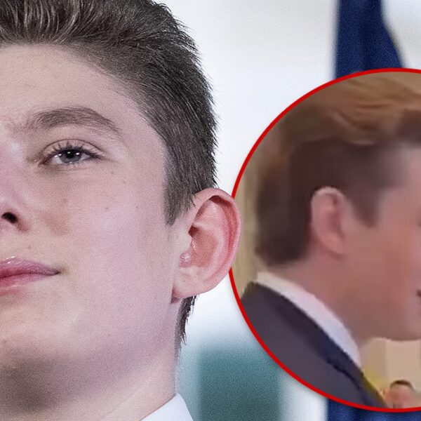 Barron Trump Heard Speaking for First Time at Mar-a-Lago Party