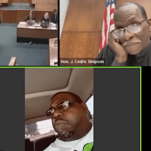 Man Attending Court for Suspended License Case Attends Hearing on Zoom While…