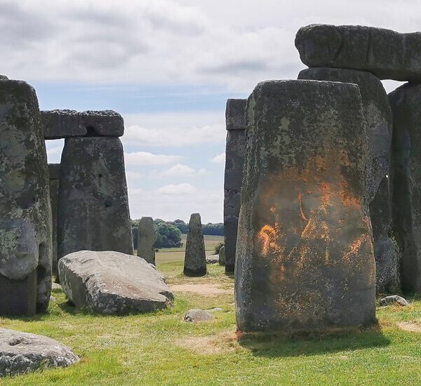 Climate Protesters Arrested After Spraying Stonehenge With Orange Paint