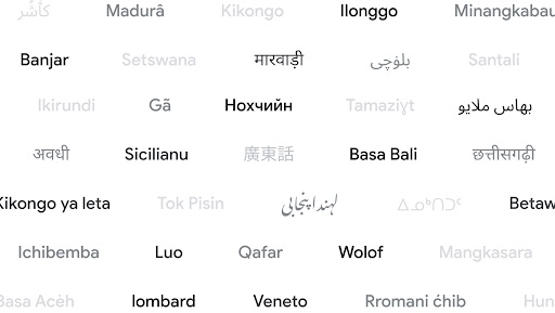 Google Translate provides assist for 110 languages, representing 614 million audio system