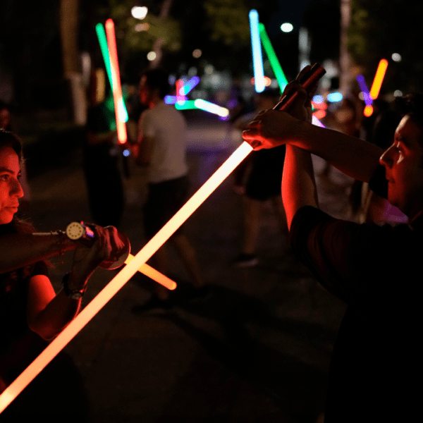 Star Wars followers bolster their lightsaber dueling abilities at Jedi academy in…