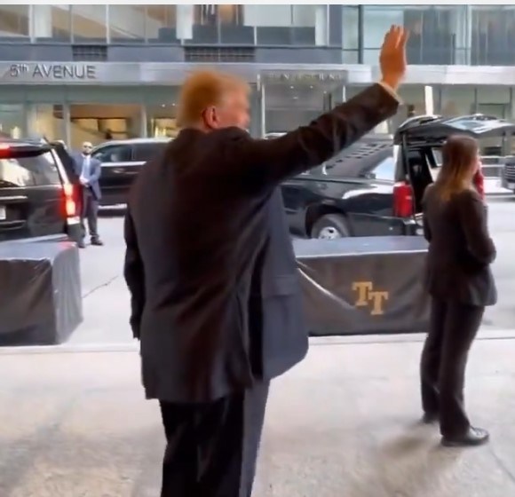 Video Catches Trump Waving To Imaginary Supporters