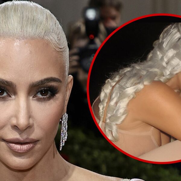 Kim Kardashian Debuts Platinum Blonde Basket Braid Hairdo, Jokes Fly