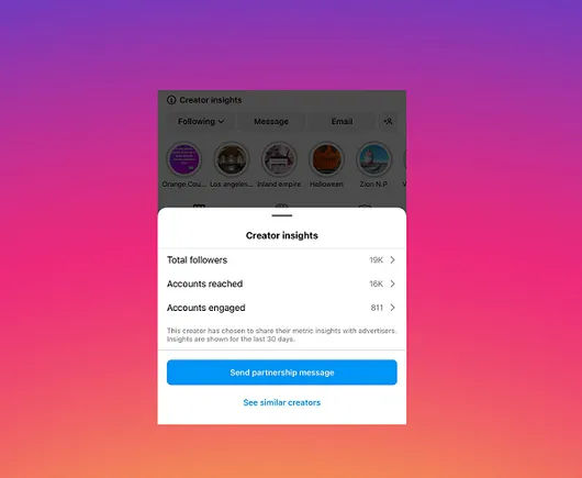 Instagram Tests Creator Insights Profile Performance Overview for Brands