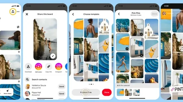Pinterest Adds New Options for Sharing Pin Board s to Other Apps
