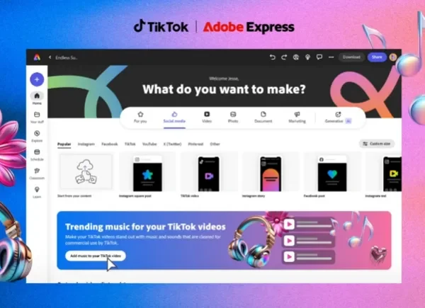 TikTok Adds Commercial Music Library Integration for Adobe Express