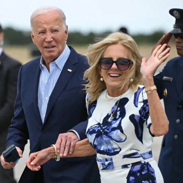 Slack-Jawed Joe Biden Grabs Jill’s Arm as He Arrives for Hamptons Fundraiser…