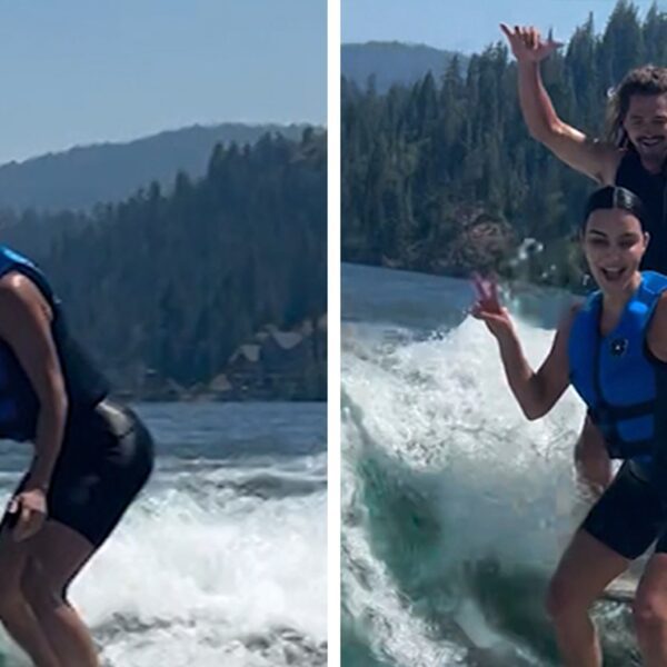 Kim Kardashian Goes Wakesurfing, Perfectly Balanced on Board