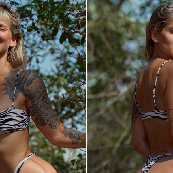 Cristina Pilo Stripes Down In Animal Print Bikini