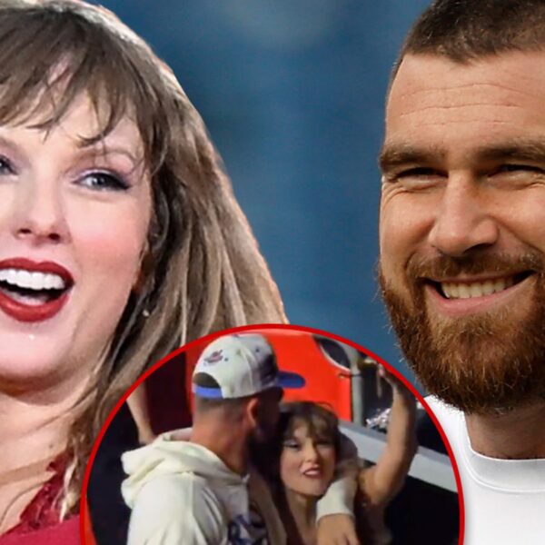 Travis Kelce Sweet Head Kiss For Taylor Swift After Amsterdam ‘Eras’ Tour…