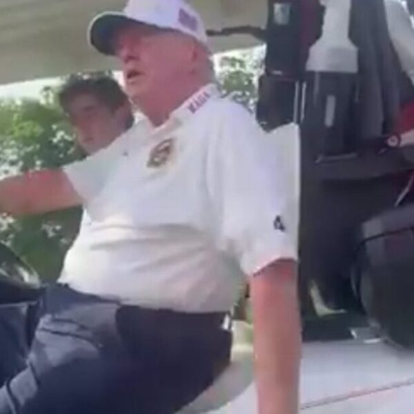 LEAKED VIDEO: Trump in a Golf Cart Trash Talks Biden and Harris…