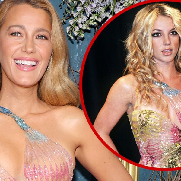 Blake Lively Channels Britney Spears at Movie Premiere With Versace Dress