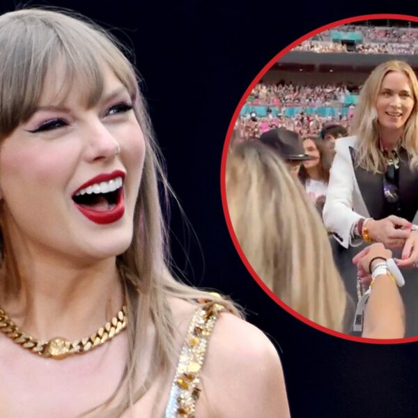 Emily Blunt Trades Friendship Bracelets at Taylor Swift’s Final Wembley Show