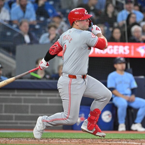 TJ Friedl’s three hits, homer assist Reds high Blue Jays