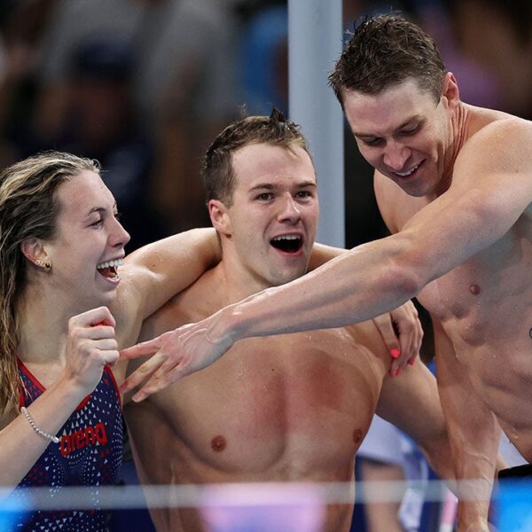 USA combined 4x100M medley relay staff breaks world file to win gold…