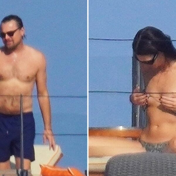 Leonardo DiCaprio and Vittoria Ceretti Tan on Yacht in Cannes