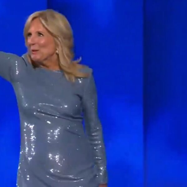 Jill Biden Walks Out on Stage at DNC Convention Wrapped in a…