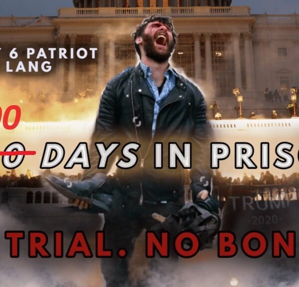 Today is January 6 Political Prisoner Jake Lang’s 1300th Day in Prison…