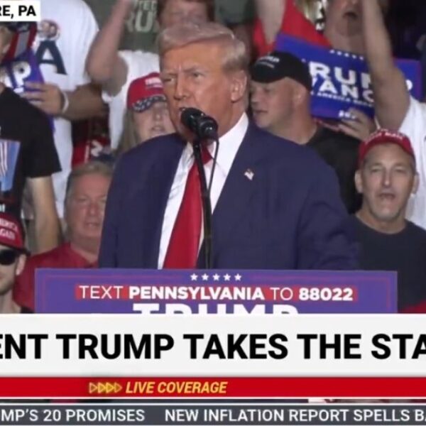 President Trump Takes the Stage to Thunderous Applause at Pennsylvania Rally: “We’re…