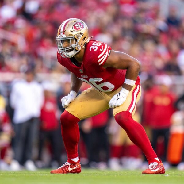 49ers LB Curtis Robinson carted off at follow with leg harm