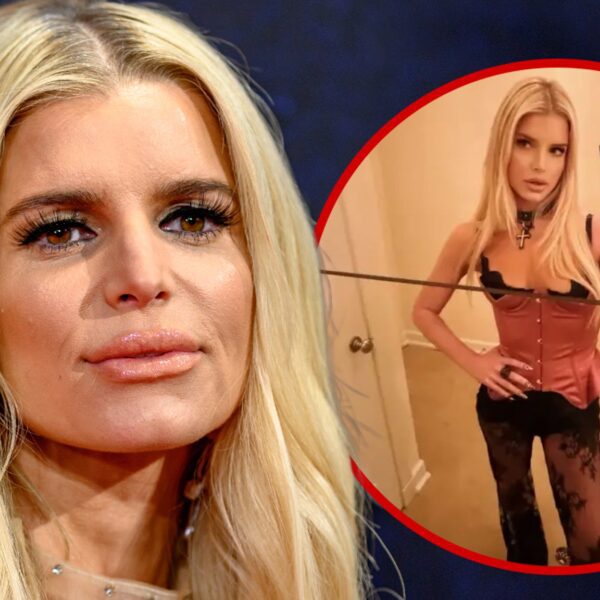 Jessica Simpson Flaunts Slim Physique in Racy, S&M-Inspired Top