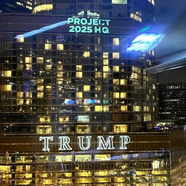 Democrats mission photographs on Trump Tower in New York City forward of…