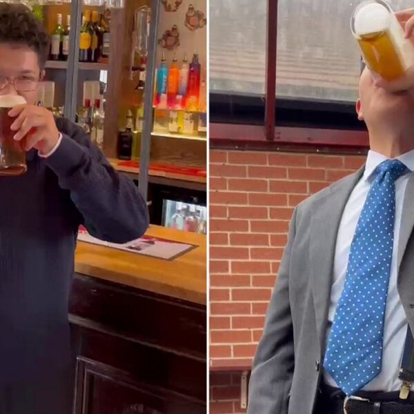 Man is traversing the UK chugging a pint of beer to protest…