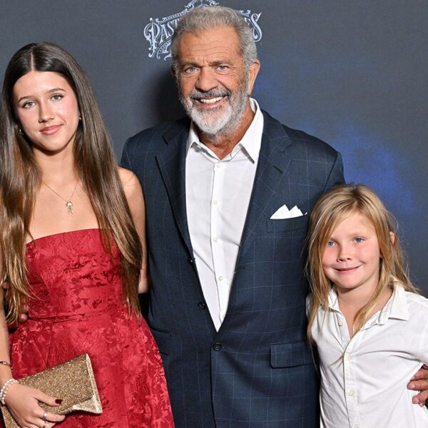 Mel Gibson brings youngsters Lucia and Lars to film premiere